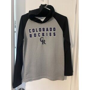 Colorado Rockies Boys Long Sleeve Hoodie XL 16/18 Black MLB Genuine Merchandise